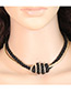 Fashion Black Knot Design Color Matching Simple Necklace