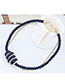 Fashion Dark Blue Knot Design Color Matching Simple Necklace
