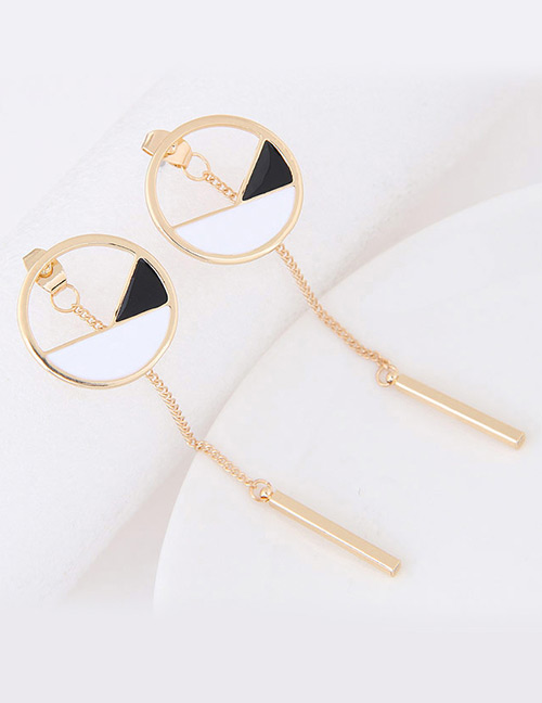 Sweet Gold Color Long Tassel Pendant Decorated Simple Earrings