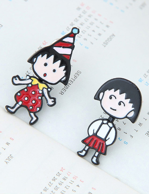 Sweet Multi-color Chibi Maruko-chan Decorated Simple Earrings