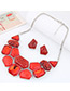Fashion Red Geometry Shape Decorated Color Matching Jewelry Set