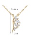 Fashion Gold Color Oval Shape Diamond Decorated Necklace