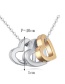 Fashion Gold Color+silver Color Heart Shape Pendant Decorated Necklace
