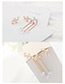 Fashion Rose Gold Square Shape Diamond Decorated Simple Earrings