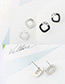 Fashion Black Letter H Decorated Square Shape Earrings