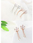 Fashion Gold Color Flower Decorated Long Chain Earrings