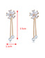 Fashion Silver Color Flower Decorated Long Chain Earrings