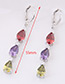 Elegant Zircon Color Matching Decorated Long Earrings