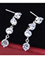 Elegant Zircon Round Shape Diamond Decorated Long Earrings