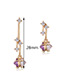 Delicate Zircon Color Matching Decorated Dissymmetry Earrings