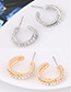 Fashion Silver Color Round Shape Diamond Decorated Earrings