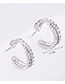 Fashion Gold Color Round Shape Diamond Decorated Earrings