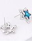 Delicate Blue Star Shape Decorated Simple Earrings