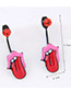 Personality Red Lip Shape Decorated Long Earrings