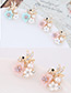 Elegant Pink Birdie&flower Shape Decorated Earrings
