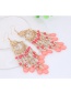 Trendy Blue Long Tassel Decorated Pure Color Earrings