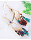 Trendy Black Tassel&beads Decorated Pure Color Earrings