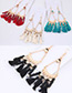Trendy Beige Tassel&beads Decorated Pure Color Earrings