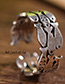 Fashion Antique Silver Fish Decorated Pure Color Opening Ring