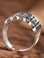Fashion Antique Silver Oval Shape Decorated Hollow Out Opening Ring