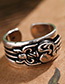 Fashion Antique Silver Flower Pattern Decorated Opening Ring