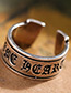 Fashion Antique Silver Letter Shape Decorated Pure Color Ring