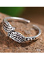 Fashion Antique Silver Leave Shape Decorated Pure Color Opening Ring