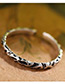 Fashion Antique Silver Hole Decorated Simple Opening Ring