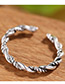 Fashion Antique Silver Twist Shape Decorated Pure Color Opening Ring