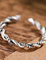 Fashion Antique Silver Twist Shape Decorated Pure Color Opening Ring