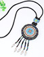 Fashion Blue Bead Pendant Decorated Color Matching Necklace