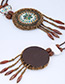 Fashion Brwon Bead Pendant Decorated Color Matching Necklace