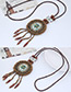 Fashion Brwon Bead Pendant Decorated Color Matching Necklace