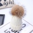 Sweet White Fuzzy Ball Decorated Pure Color Cap