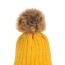 Sweet Yellow Fuzzy Ball Decorated Pure Color Cap