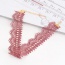 Elegant Pink Hollow Out Flower Decorated Pure Color Lace Necklace