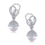 Fashion Silver Color Pearls&diamond Decorated Pure Color Earrings