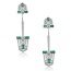 Fashion Silver Color Diamond Decorated Color Matching Shield Shape Earrings
