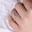 Exaggerated White Oval Shape Diamond Decorated Double Layer Simple Ring