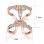 Exaggerated White Oval Shape Diamond Decorated Double Layer Simple Ring