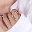 Elegant Gold Color Diamond Decorated Hollow Out Oval Shape Pure Color Ring