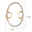 Elegant Gold Color Diamond Decorated Hollow Out Oval Shape Pure Color Ring