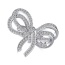 Fashion Silver Color Full Diamond Decorated Bowknot Shape Pure Color Ring