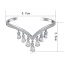 Fashion Silver Color Water Drop Shape Diamond Decorated Tassel Design Opening Bracelet