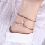 Fashion Rose Gold Diamond Decorated Double Layer Simple Bracelet