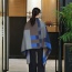 Fashion Blue+gray Grid Pattern Decorated Cloak Design Scarf