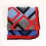 Fashion Red+blue Grid Pattern Decorated Cloak Design Scarf