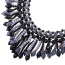 Trendy Black Water Drop Diamond Decorated Tassel Desgin Handmade Necklace
