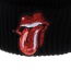 Elegant Black Tongue&mouth Pattern Decorated Pure Color Cap