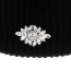 Elegant Black Waterdrop Diamond Flower Shape Decorated Pure Color Cap
